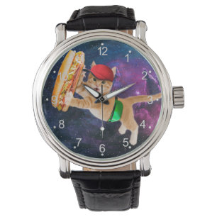Space cat with caps and fanny pack watch