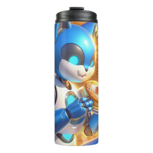 Space cat with Donut  Thermal Tumbler