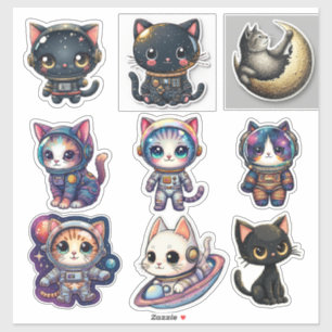 Space Cats -Custom-Cut Vinyl Sticker