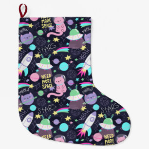 Space Cats Large Christmas Stocking