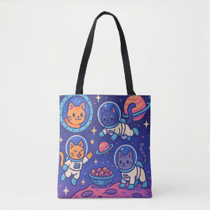 Space Cats – Playful Astronaut Kittens Tote Bag