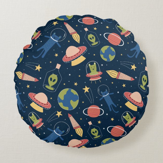 Space Cats Round Cushion (Front)