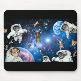 Space Cats Stars Planets Astronauts Mouse Pad