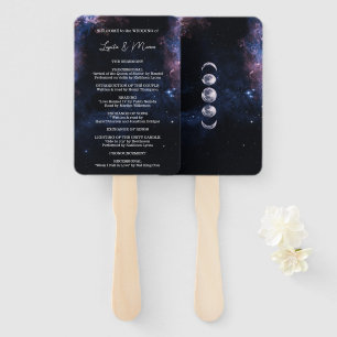 Space Celestial Mystical Starry Night Wedding Hand Fan