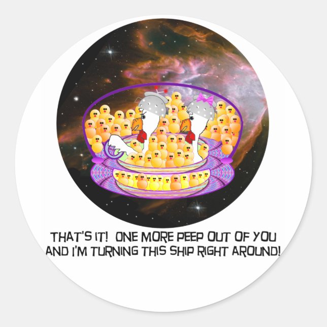 Space Chickens Classic Round Sticker (Front)