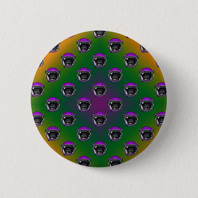 Space Chimp 6 Cm Round Badge (Front)