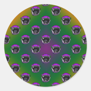 Space Chimp Classic Round Sticker