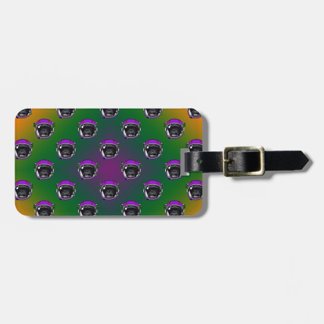 Space Chimp Luggage Tag (Front Horizontal)