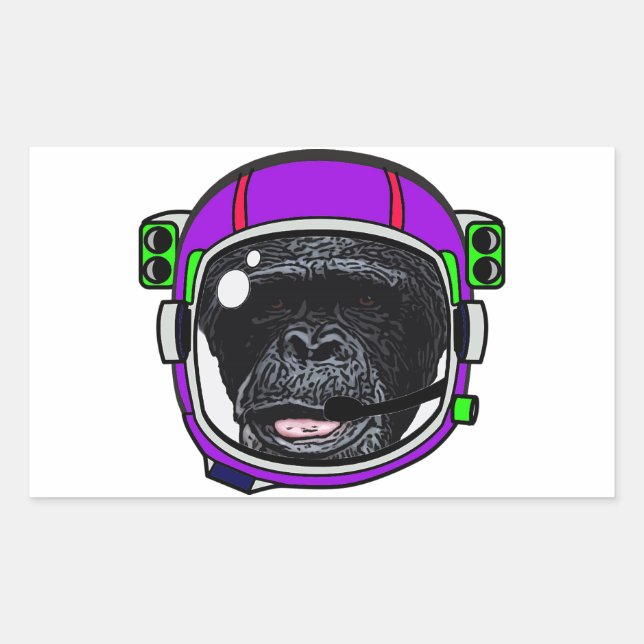 Space Chimp Rectangular Sticker (Front)