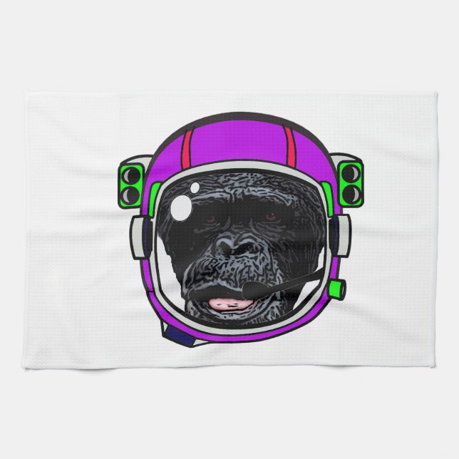 Space Chimp Tea Towel (Horizontal)