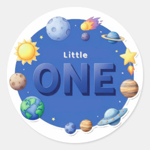Space Circle Clipart Set Classic Round Sticker