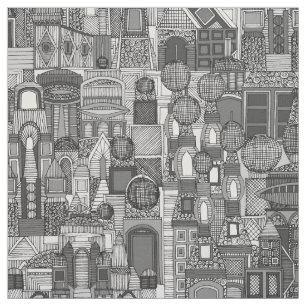 space city sun red fabric