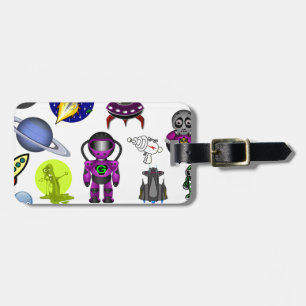 space clip art aliens space craft luggage tag