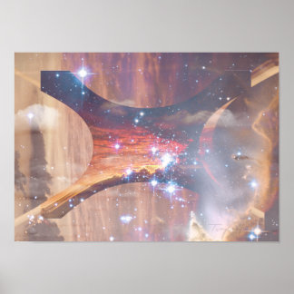 Space Clouds Abstract Poster