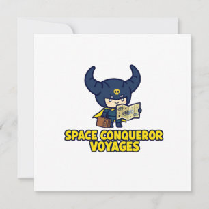Space Conqueror Voyages Retro Comic Book Sci-Fi Vi Invitation