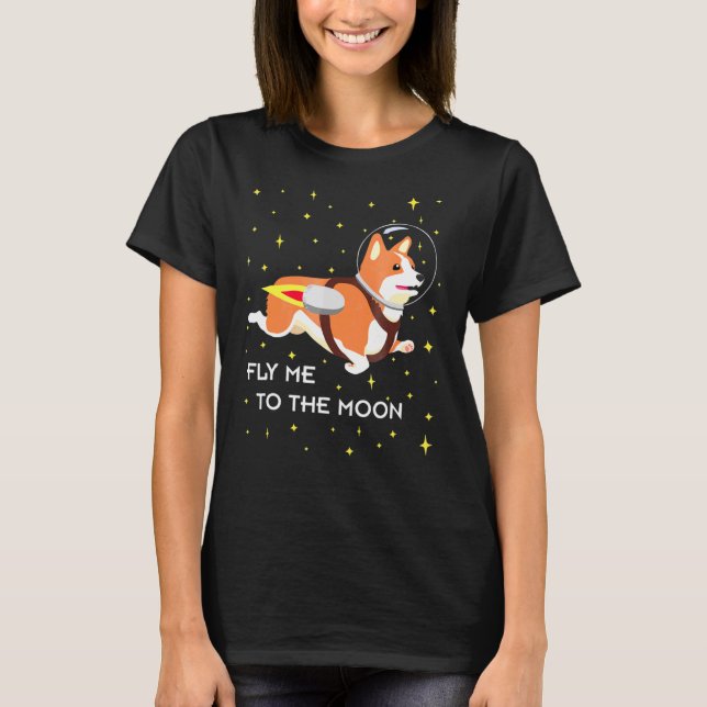 Space Corgi Beautiful Puppy T-Shirt (Front)