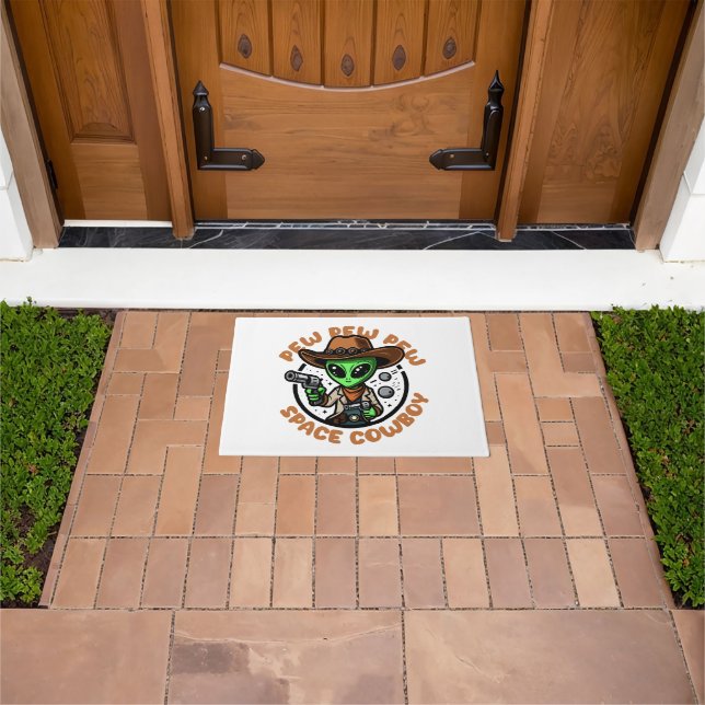Space Cowboy Funny Alien Doormat (Outdoor)