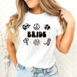 Space Cowgirl Bachelorette Bride Shirt<br><div class="desc">This is a disco cowgirl themed "bride" shirt. Edit ALL colours to make this space cowgirl bride shirt fit your event needs   personal style. Select "personalise further" from the menu options to make these changes :)</div>