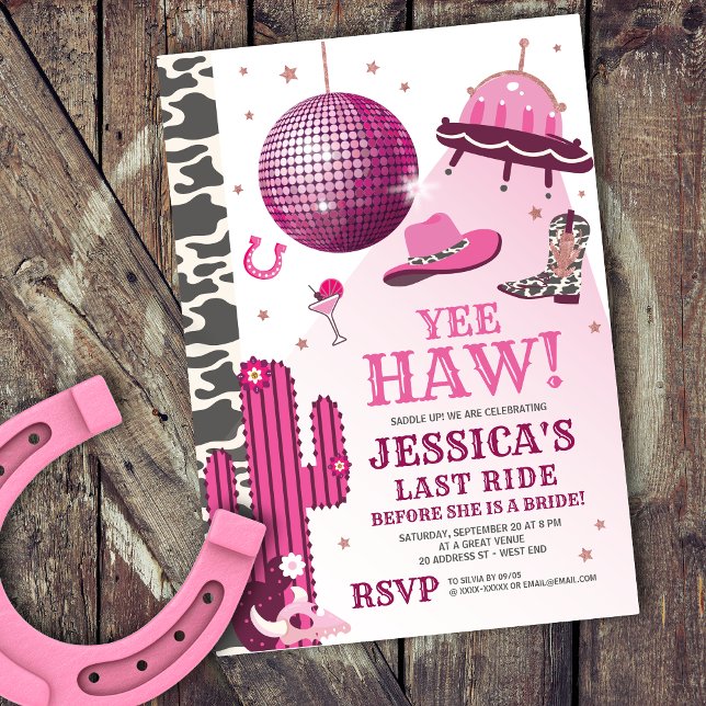 Space cowgirl bachelorette party invitation (Creator Uploaded)