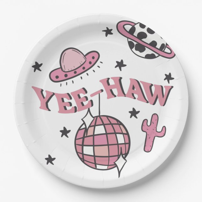 Space Cowgirl Bachelorette Party  Paper Plate (Front)