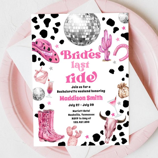 Space Cowgirl Disco Rodeo Bachelorette Weekend Invitation (Creator Uploaded)