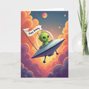 Space Creature Birthday Card