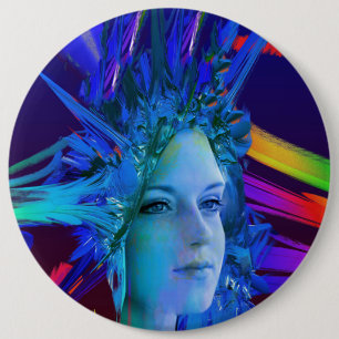 Space Crystal 6 Cm Round Badge