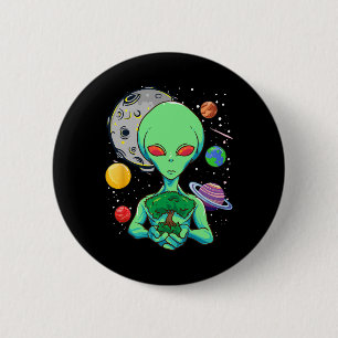 Space Day Celebration Cosmic Alien Tree Of Life Ea 6 Cm Round Badge