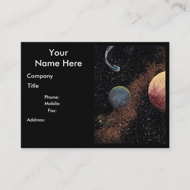 SPACE design ~ COMET theme chubby business card B (Front)