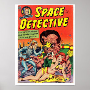 Space Detective from Golden Age Comic Art Poster