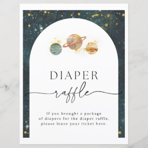 Space Diaper Raffle Sign   Baby Shower