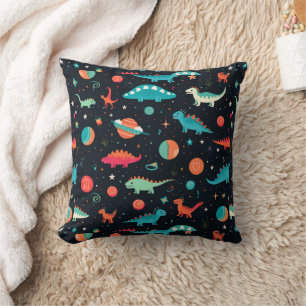 Space Dinosaurs Cute Astronaut Dino Kids Cushion