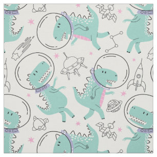 Space Dinosaurs, Cute Dinosaurs, Space Ship, Stars Fabric