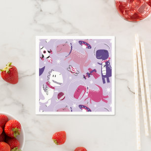 Space Dinosaurs, Cute Dinosaurs, Stars, Space Ship Napkin