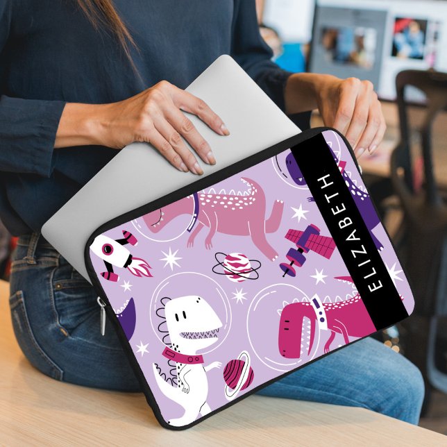 Space Dinosaurs, Cute Dinosaurs, Stars, Your Name Laptop Sleeve (Creator Uploaded)