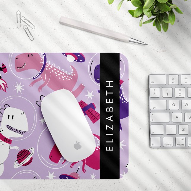 Space Dinosaurs, Cute Dinosaurs, Stars, Your Name Mouse Pad (Creator Uploaded)