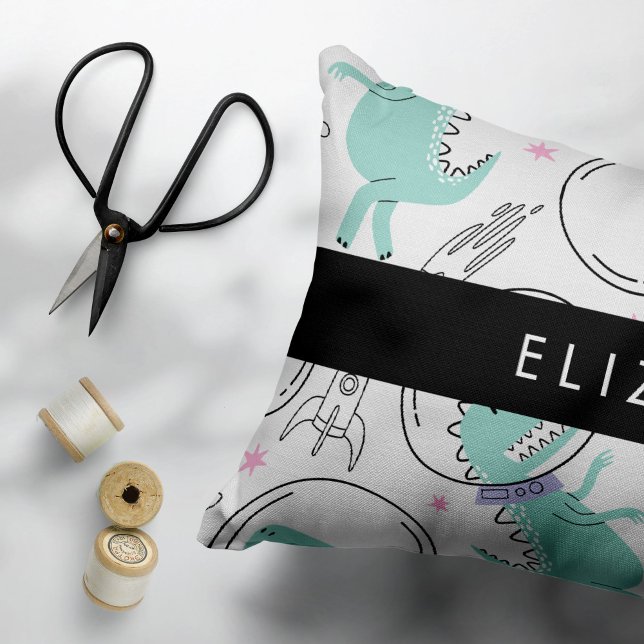 Space Dinosaurs, Cute Dinosaurs, Stars, Your Name Pillowcase (Creator Uploaded)