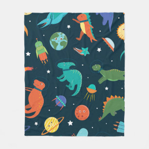 Space Dinosaurs Fleece Blanket