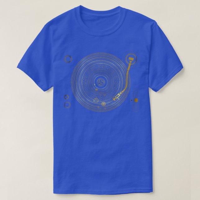Space DJ Solar System EDM Turntable print T-Shirt (Design Front)