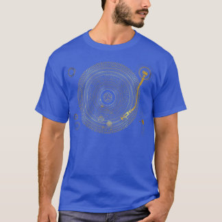 Space DJ Solar System EDM Turntable print T-Shirt