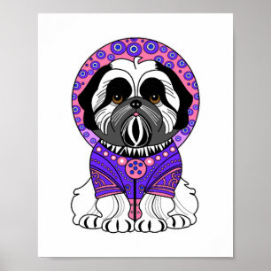 Space Dog Lover Design Poster