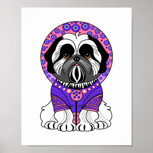 Space Dog Lover Design Poster (Front)