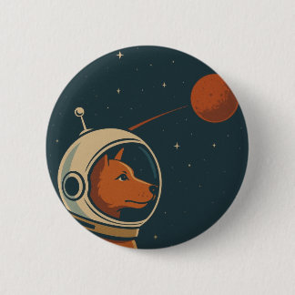 SPACE DOGS RADIO -  LOGO26 6 CM ROUND BADGE