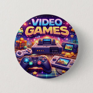 SPACE DOGS RADIO -  VIDEO GAMES LOGO26 6 CM ROUND BADGE