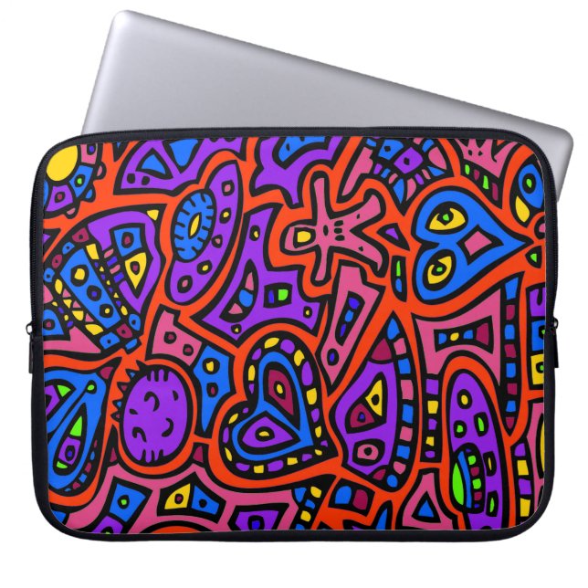 Space Doodle #3 Laptop Sleeve (Front)