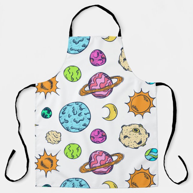 Space Doodles Cosmic Background Apron (Front)