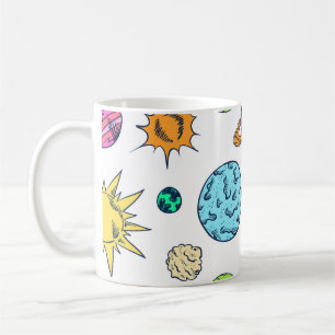 Space Doodles Cosmic Background Coffee Mug
