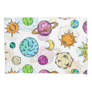 Space Doodles Cosmic Background Pillowcase