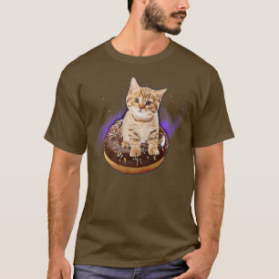 Space Doughnut Cat Flying Kitty Galay T-Shirt