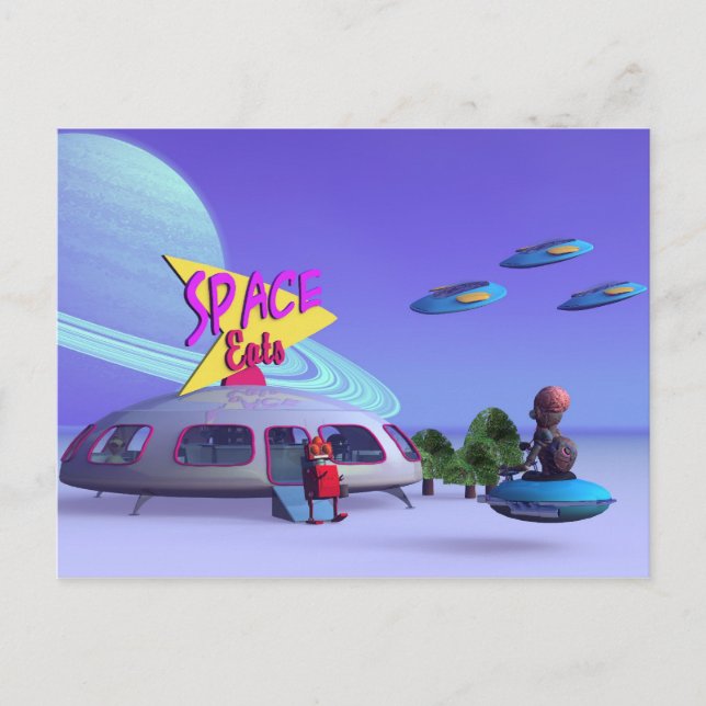 Space Eats Cafe Postcard (Front)